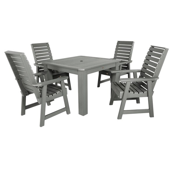 Highwood Usa Weatherly 5pc Square Outdoor Patio Furniture Dining Set AD-DNW44-CGE - main